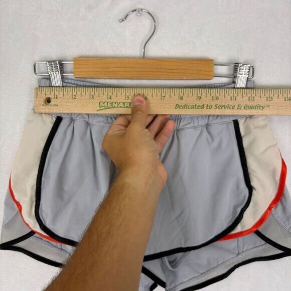 Lululemon Blue-Grey with White & Orange Sides Athletic Shorts Size 4 - Picture 4 of 11